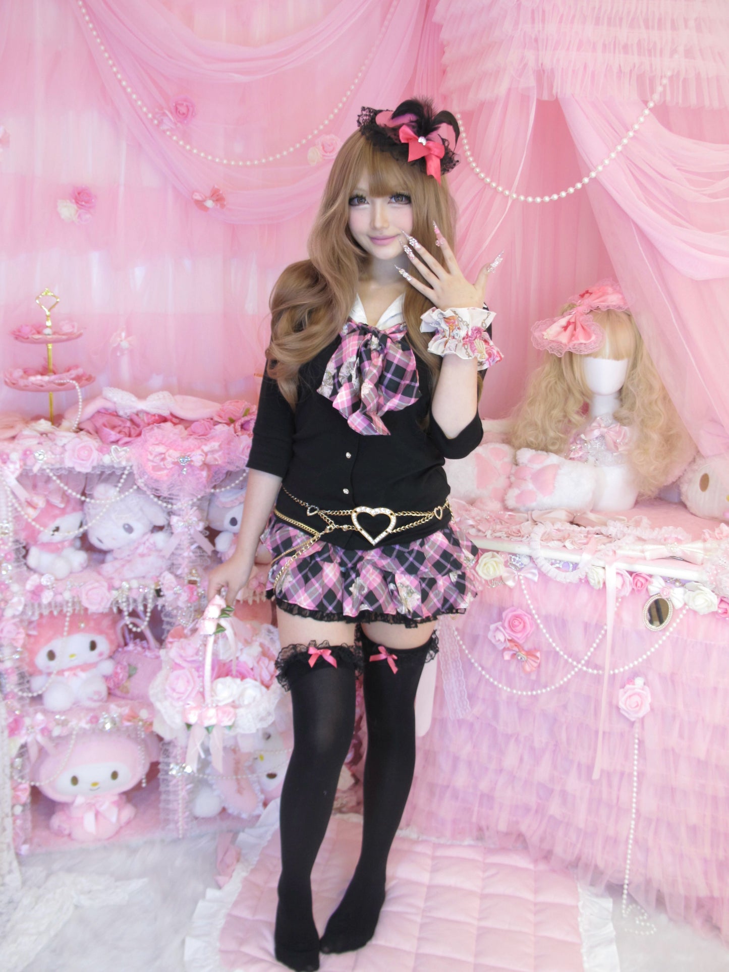Sparkle Heart Layered Chain Belt